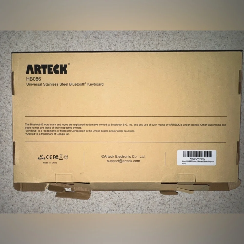 Arteck Bluetooth Keyboard (HB086) – Slim, Rechargeable + Wireless